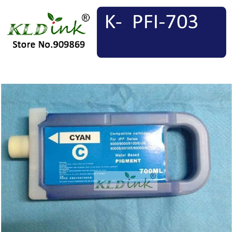 KLDINK - PFI-703C Cyan compatible Ink Tank ( PFI-703 2964B001 Ink) for imagePROGRAF ipf815, ipf825, ipf820, ipf810