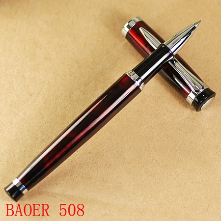 Baoer 508 Polished Rose And Silver Roller Ball Pen Stationery School&Office Supplies Writing Pens