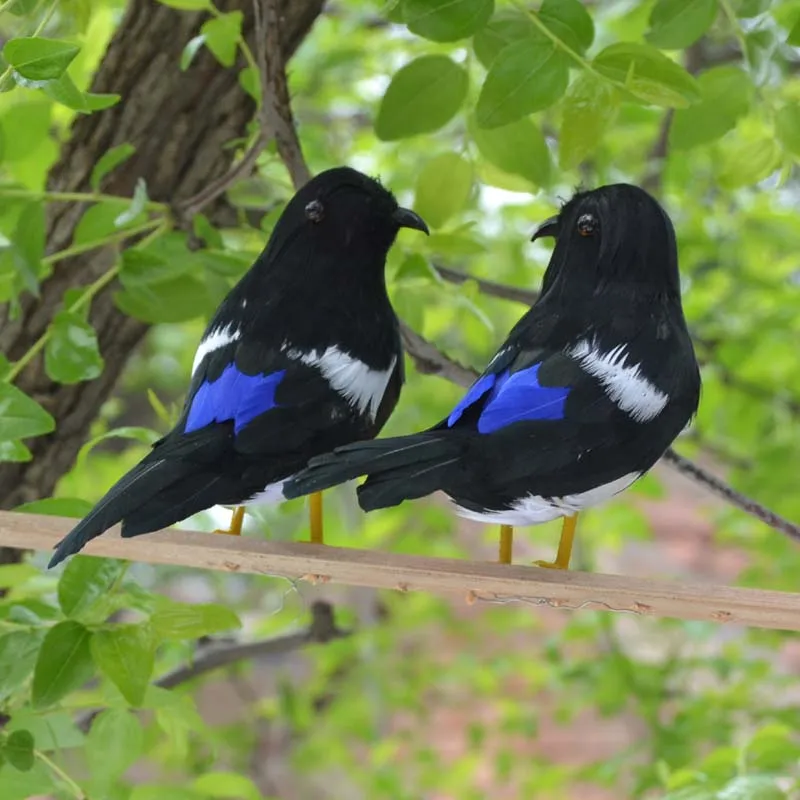 

about 16cm simulation bird feathers Magpie toy lovers Magpies a pair models decoration gift h1066