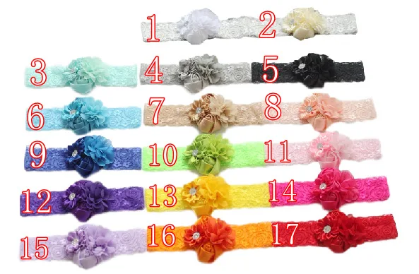 

2018 newborn headband headwear Chiffon Flower rose hair bands elastic lace headbands children hair accessorie 10pcs/lot