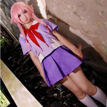 New Arrival Women Halloween Anime Future Diary 2nd Mirai Nikki Yuno Gasai Costume Cosplay