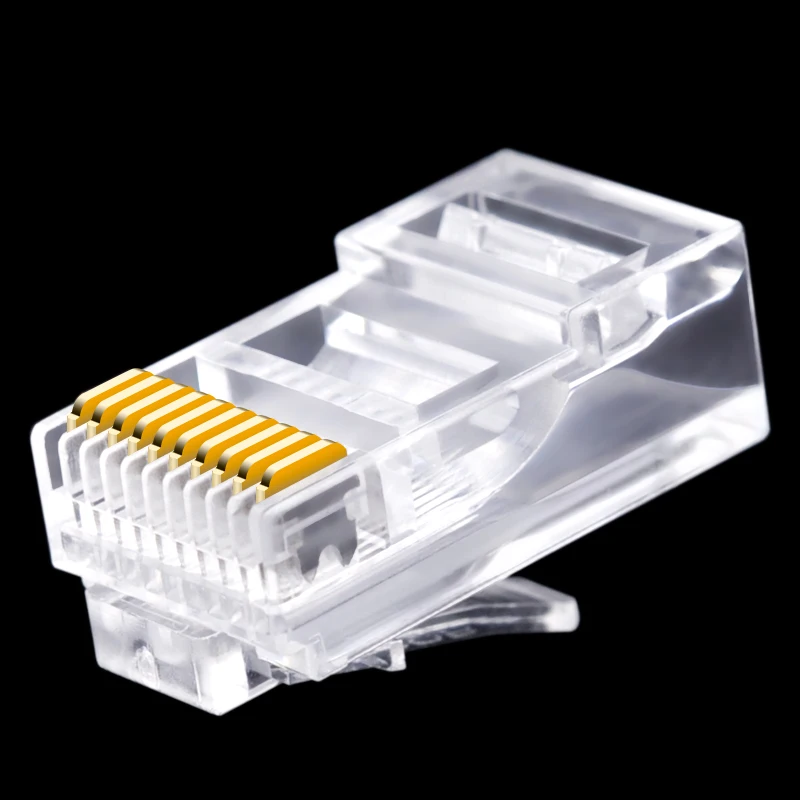 30pcs 10P10C RJ45 RJ48 RJ50 Cat5E UTP Ethernet Connector Network Modular Crystal Plug 10-Pin Network Cable Connector