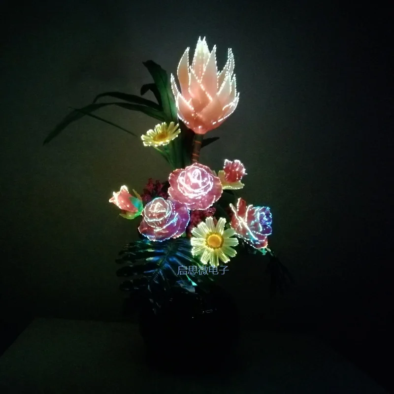 Led Artificial Silk French Rose Dragon Fruit Floral Bouquet Fake Flower Arrange Table Daisy Wedding Flowers Decor Party