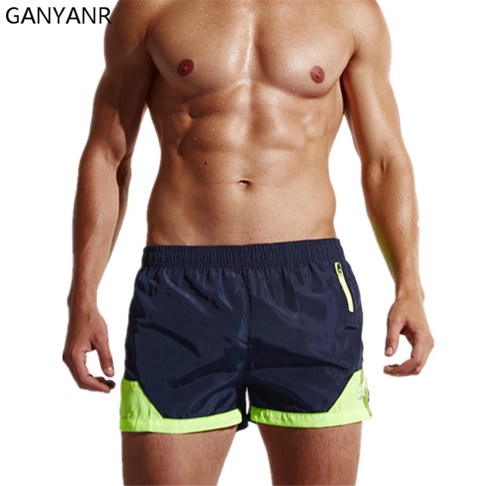 

GANYANR Brand Men Running Shorts Gym Cycling Jogging Leggings Marathon Shorts With Pockets Men Outdoor Active Quick Dry Sports