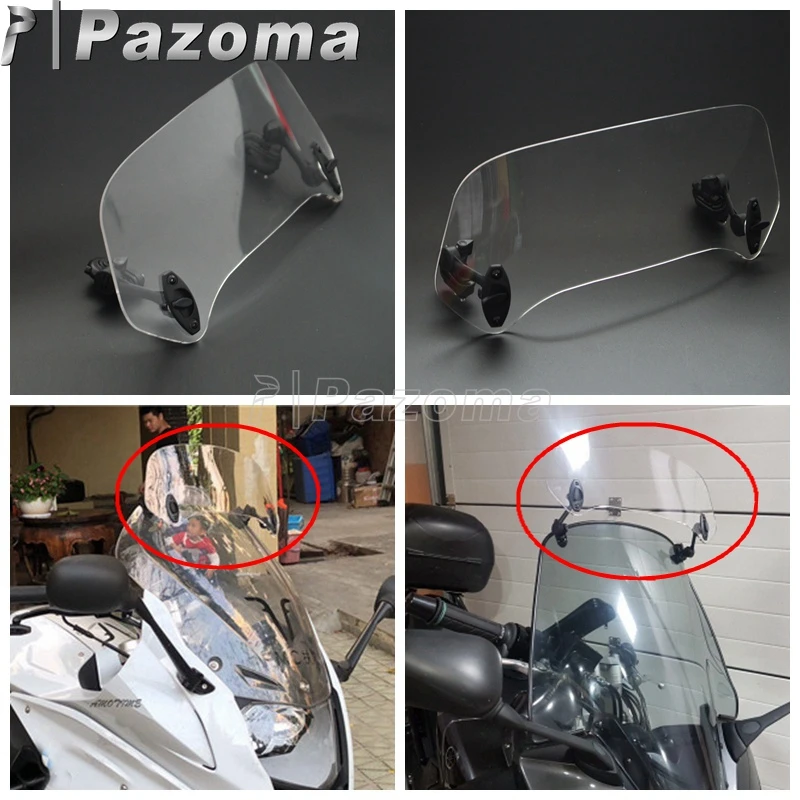 Motorcycle Adjustable Windscreen Spoiler Windshield Air Deflector For Scooter Honda Suzuki BMW F800 R1200GS Yamaha MT-09 FZ-09