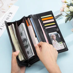 Contact'S Long Wallet Female Fashion Wallets Women Genuine Leather Coin Purse Brand Designer Phone Bag for Ladies Card Holder
