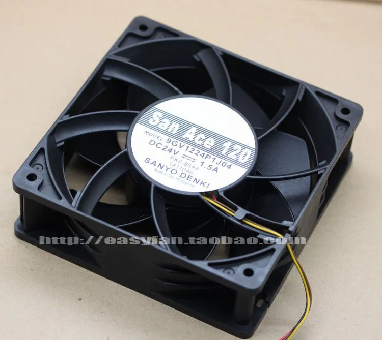 Sanyo Denki 9GV1224P1J04 DC 24V 1.5A 120x120x38mm Server Cooling Fan