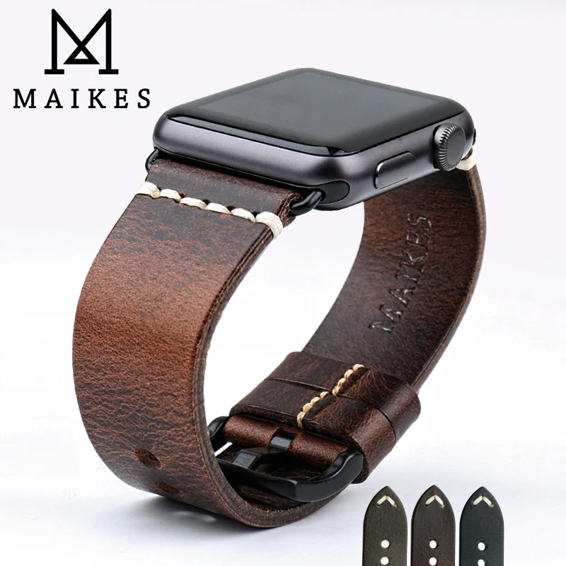 Top Leather Strap For Apple Watch Band 45mm 41mm 44mm 40mm 42mm 38mm Series 9 8 7 6 SE 5 4 3 iWatch Bracelet Watchband