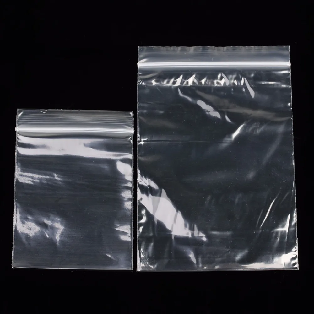 100pcs/lot 4*6.5/6*8/8*12/11*16cm Transparent Plastic Bags Self Sealing Zip Zipper Lock Clear Ziplock Bags For Jewelry Packaging