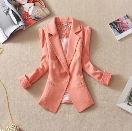 New Fashion Female Suit Blazer Elegant Three Quarter Sleeve Blazers Woman Outerwear Women Clothes Summer Jacket