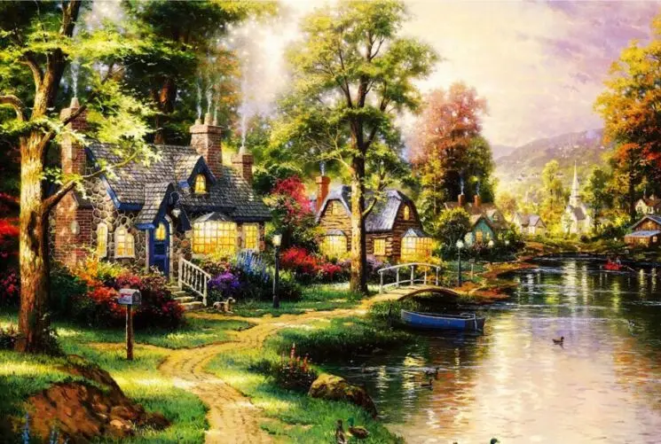 

Quiet evening The wooden puzzle 1000 pieces ersion paper jigsaw puzzle white card adult children's educational toys