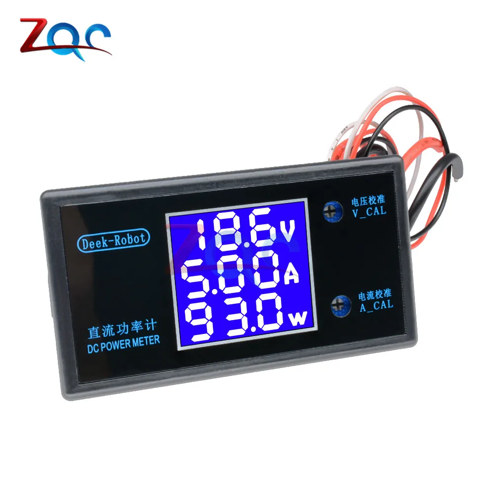 DC 0-50V 5A 250W LCD Digital Voltmeter Ammeter Wattmeter Voltage Current Power Meter Volt Detector Tester Monitor 12V 24V 36V