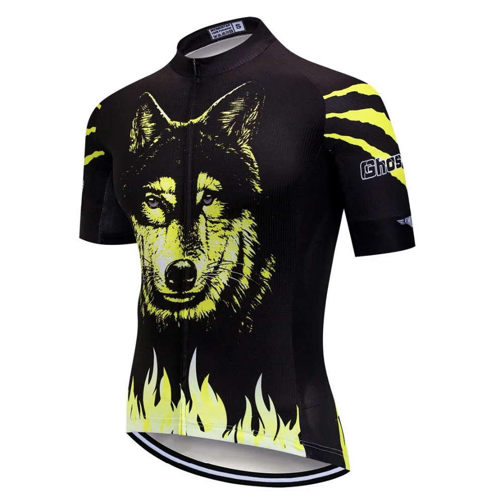 Cycling jersey Men\'s Bike jersey Breathable summer MTB Mountain Shirts Short sleeve Pro team Maillot Ciclismo Tops Racing wolf