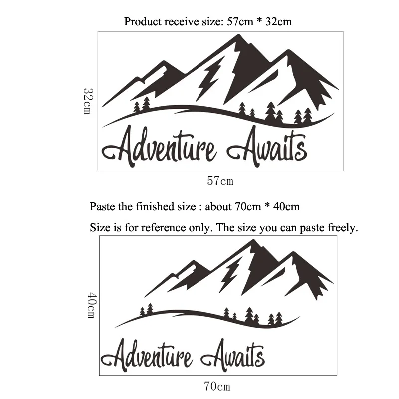 English Proverbs Adventure Awaits Wall Sticker For Living Room Background Home Decoration Mural Mountain Pattern Study Wallpaper