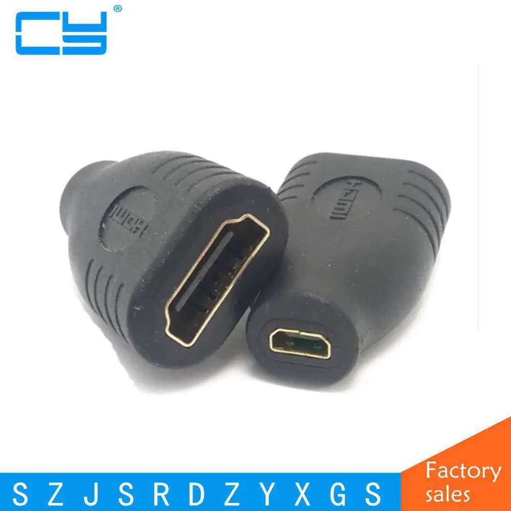 1 قطعة مايكرو HD-متوافق أنثى إلى HDMI أنثى مهائي كابلات موصل 1080P 1.4 فولت ثلاثية الأبعاد مع رقم المسار