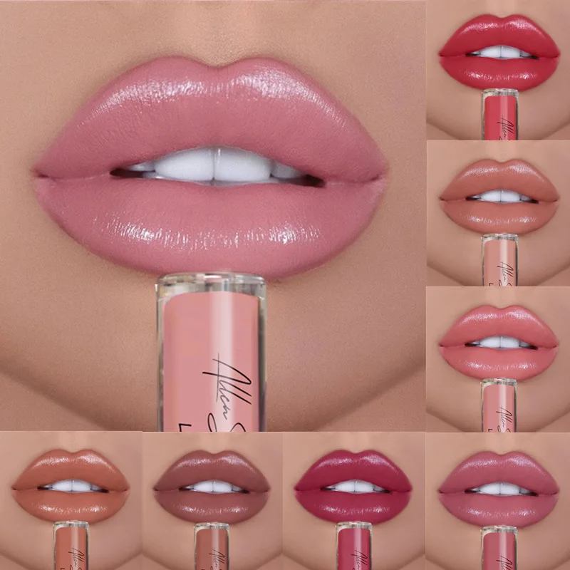 

Nude Pink Lip Gloss Shimmer Waterproof Long Lasting Lip Tint Moisturize Lip Plumper Creamy Liquid Lipstick Lips Tattoo Makeup