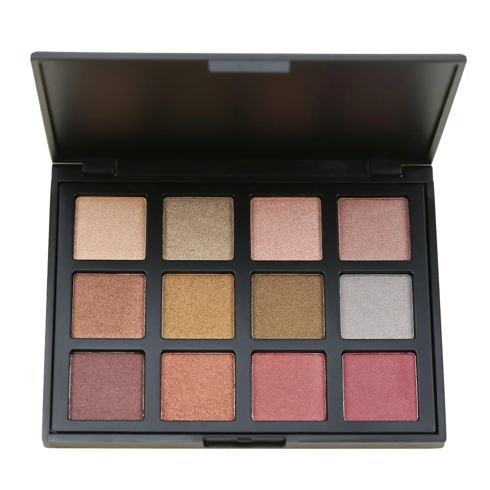 12 Color Shimmer Nature Glow Eyeshadow Palette Portable Makeup Cosmetics Nude Eye Shadow powder Waterproof Makeup Set