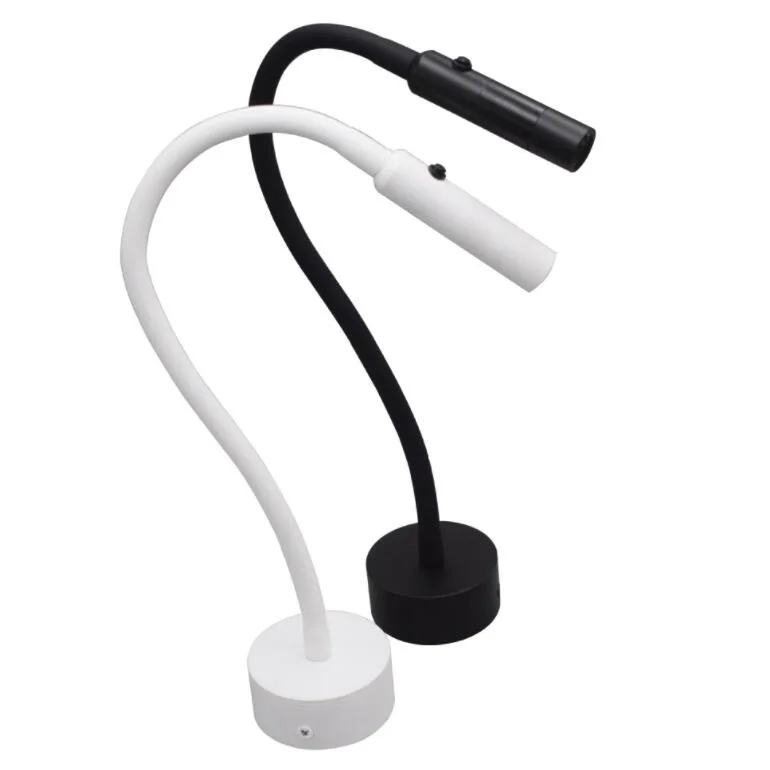 Goose-neck 3W LED Wall Sconce Picture Lights Fixture Reading Lamp On/Off Button Bedroom Cabinet Indoor Lighting Jewelry Store
