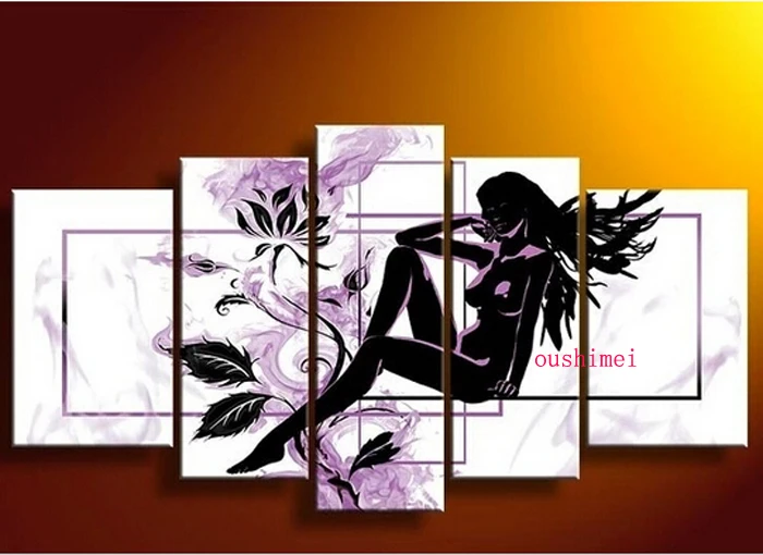 

Hand-painted High Quality Oil Painting Abstract Nude Women White Art Home Decor Hang Paintings Wall Art Decor Group Of Pictures