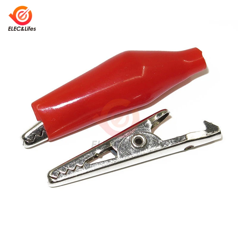 50Pairs/100Pcs Metal Alligator Clip P2001 Crocodile Electrical Clamp for Testing Probe Meter with Plastic Coated Boot