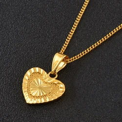 Anniyo Heart Pendant Necklaces Women Girl Romantic Jewelry Gold Color Weeding Products Girlfriend Wife Birthday Products #158106