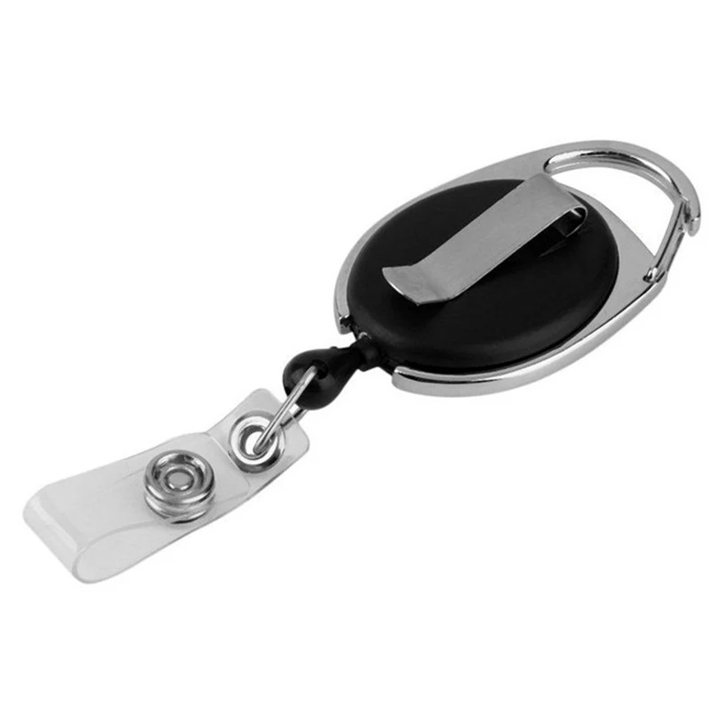 Plastic Retractable Key Reel Recoil Pull Key Chain Ring Ski Pass Tag ID Card Badge Holder With Belt Clip Outdoor Tool Split