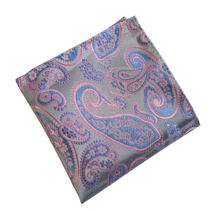 GUSLESON Vintage Men\'s Paisley Handkerchief Floral Pocket Square Business Chest Towel Hanky Gentlemen 25*25cm Suit Hankies