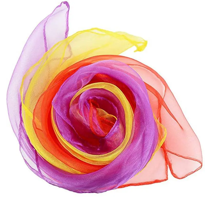 Foulards danse pour l\'extérieur jonglerie, serviettes gymnastique couleur bonbon, écharpe gaze pratique, 6 12