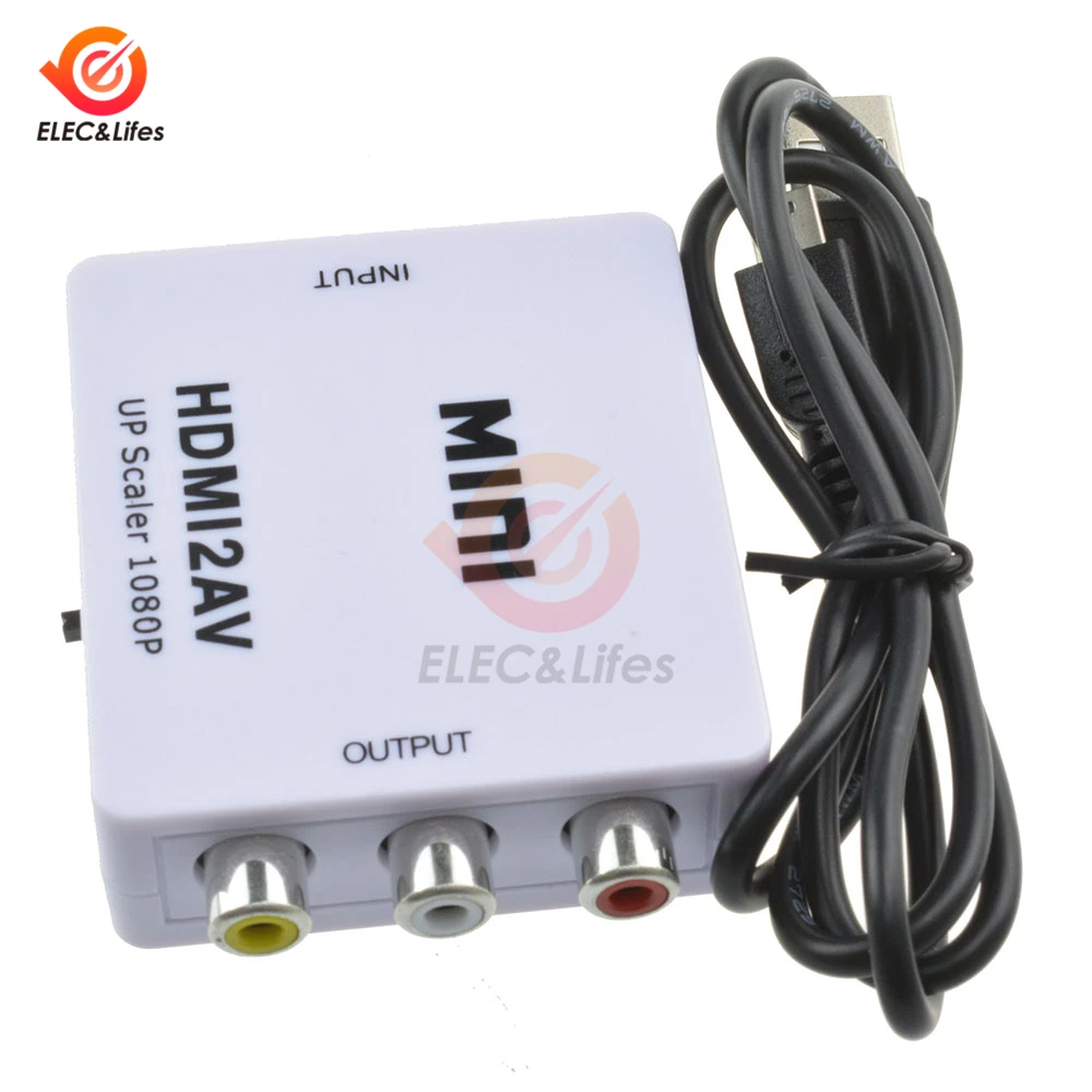 جهاز كمبيوتر محمول صغير 0.5 متر HDMI إلى RCA AV محول HDMI إلى AV محول لأجهزة أندرويد TV صندوق ذكي Chromecast لأجهزة 480P NTSC/PAL HDMI2AV