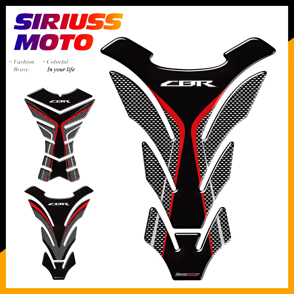 

3D Carbon-look Motorcycle Tank Pad Protector Decal Stickers Case for Honda CBR 250RR 600RR 900RR 1000RR 650F 500R Fireblade