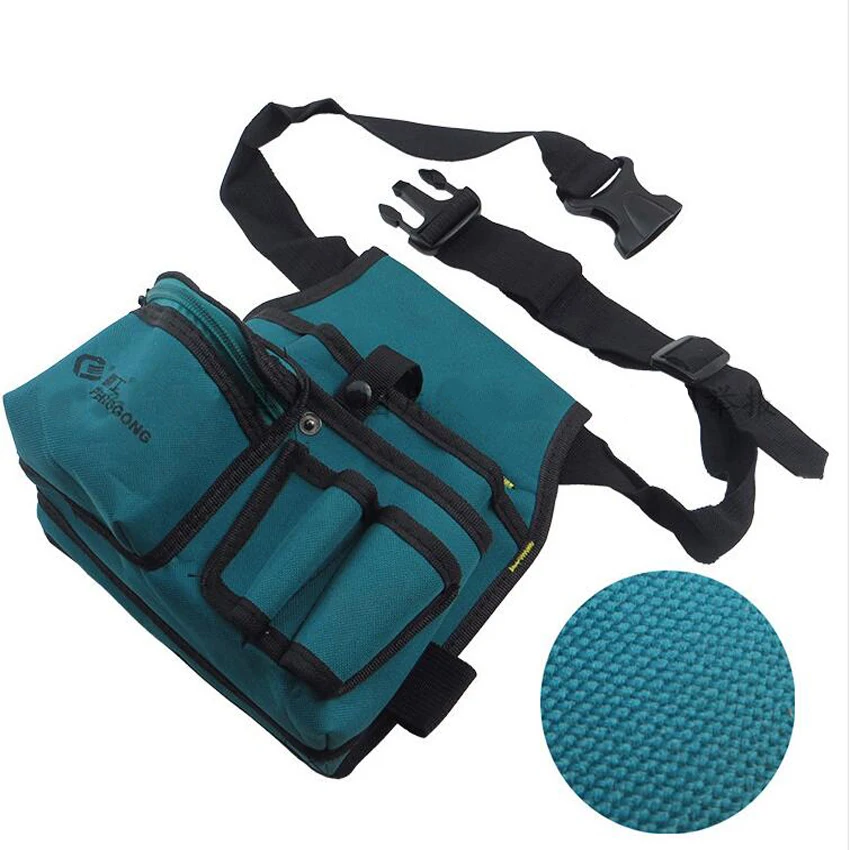 Bolsa de herramientas duradera multifuncional para electricistas, Kit de herramientas de tela Oxford impermeable, bolsillo de reparación, cinturón de cintura