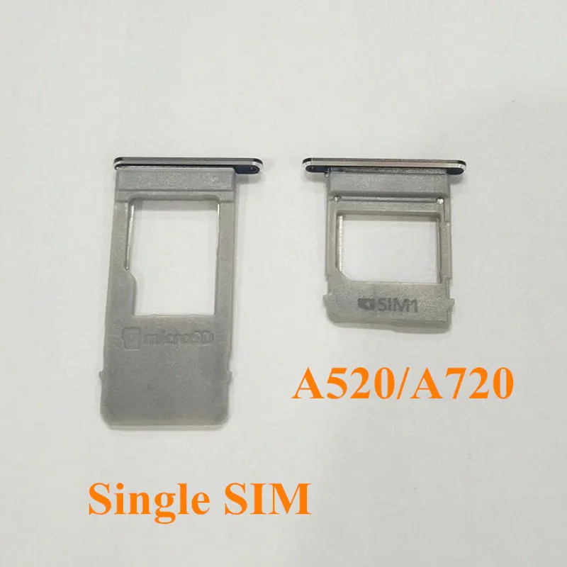 10PCS/lot Single & Dual SIM Card Tray Slot Micro SD Card Tray Holder Adapter for Samsung Galaxy A520 A720 A5 2017 A7 2017