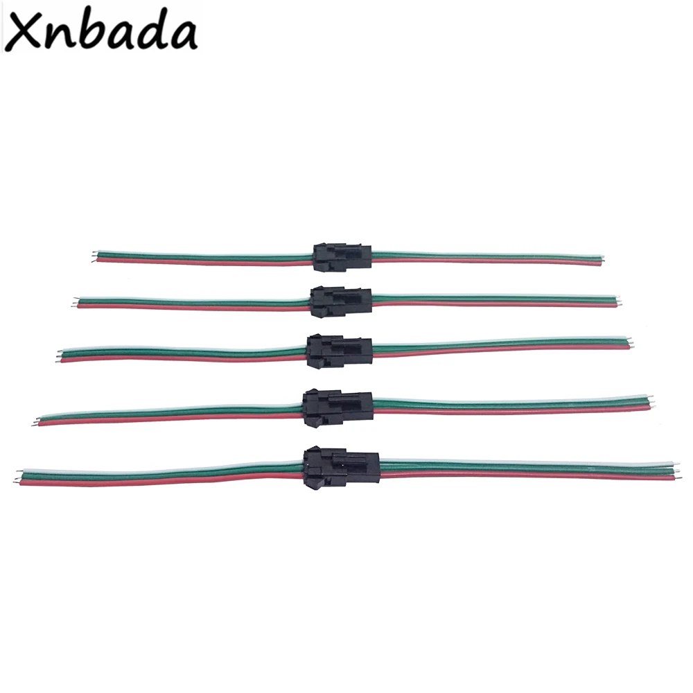 10Pairs 10cm 3Pin JST Connector Female&Male Led JST Connectors 22AWG Red Green And White Wires For WS2811 WS2812B RGB Led Strip