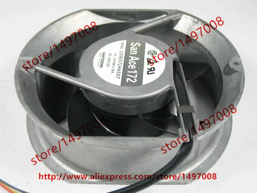 

SANYO DENKI 109E5724H503 DC 24V 0.58A 172x150x51mm Server Cooling Fan