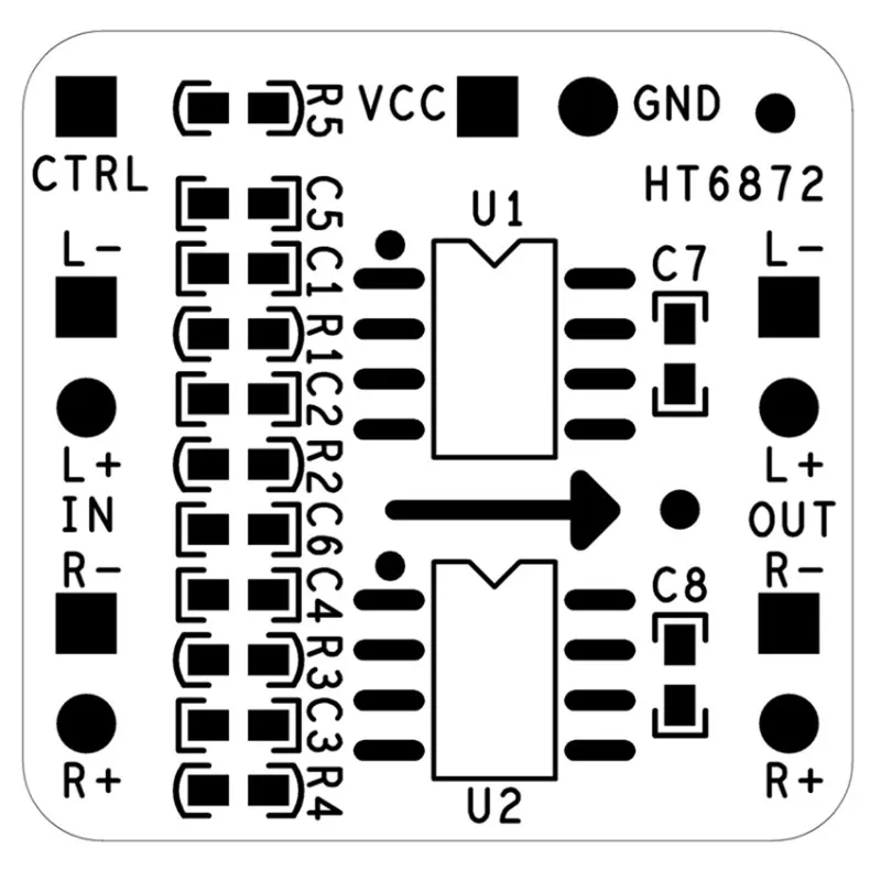 2x3W HT6872 Differential Amplifier Board Digital Class D Audio Amplifier Module Differential Input 3.6-6.5V