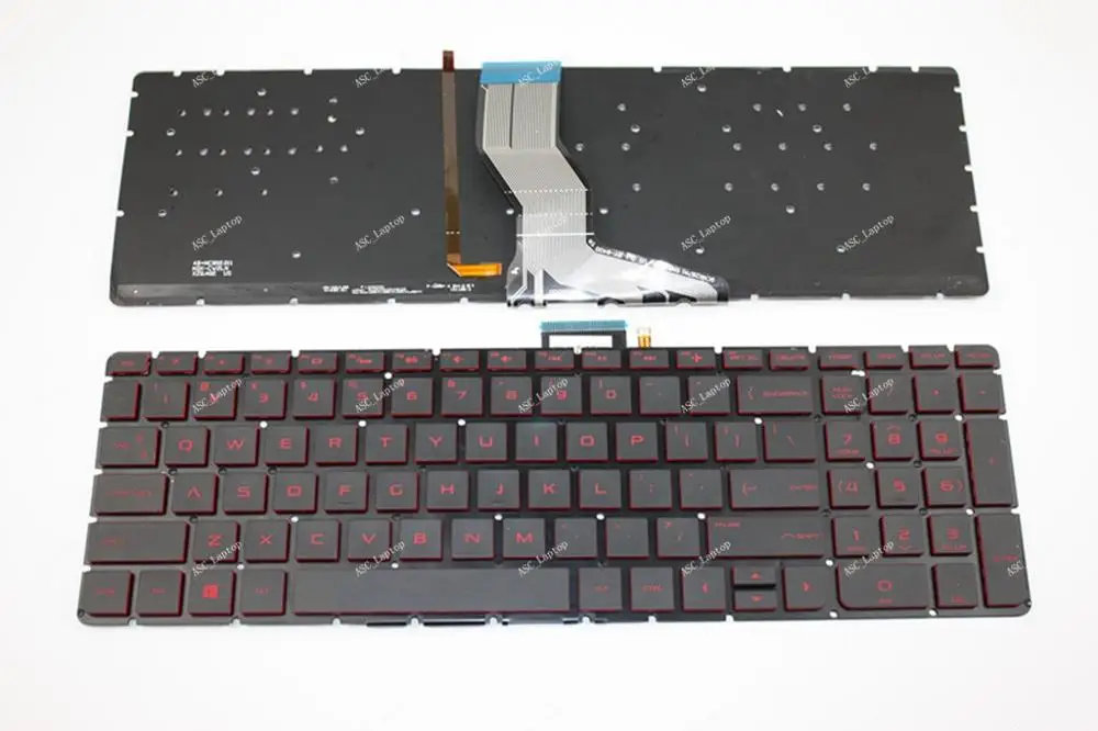 New US Keyboard For HP Omen 17-w121nd 17-w210nd 17-w241nd 17-w260nd 17-w270nd 17-w033dx 17-w215ng 17-w Red backlit  No Frame