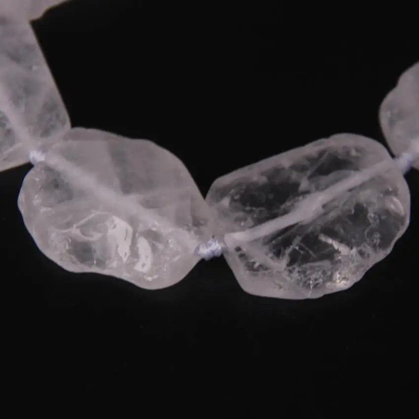 9-10PCS/strand Raw Crystal Slab Slice Loose Beads,Natural White Rough Quartz Stone Gems Nugget Pendants Jewelry Making Supplies