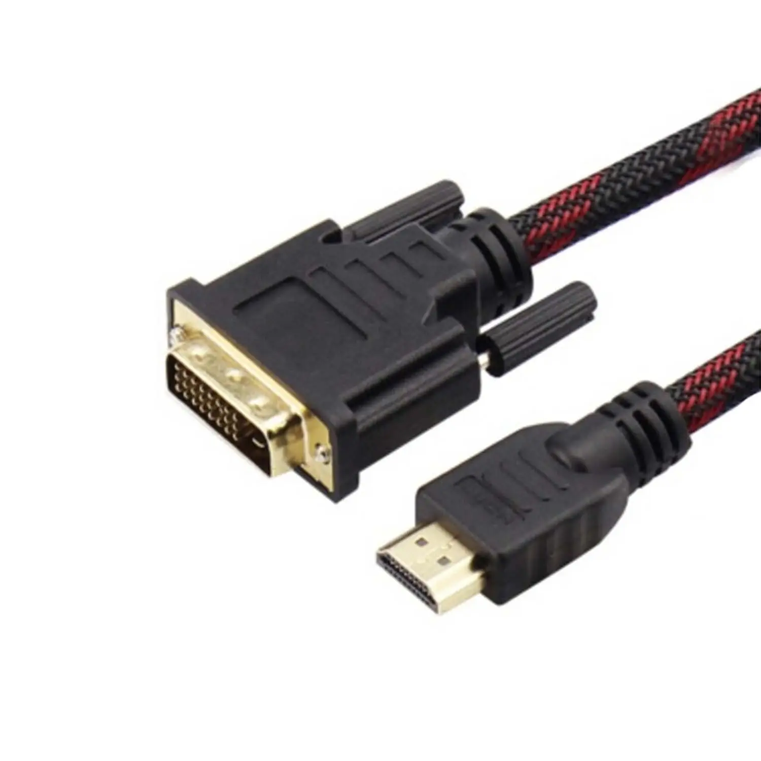 5FT 24+1 DVI-D Male To HDMI Male Cable For HDTV TV HD 1080P PC Laptop