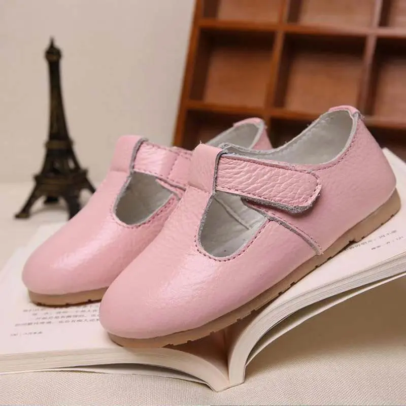 Genuine Leather Quality Children Shoes Girls Shoes Princess Girls Fashion Sneaker Princess Kids Soft Sole Leather Flats