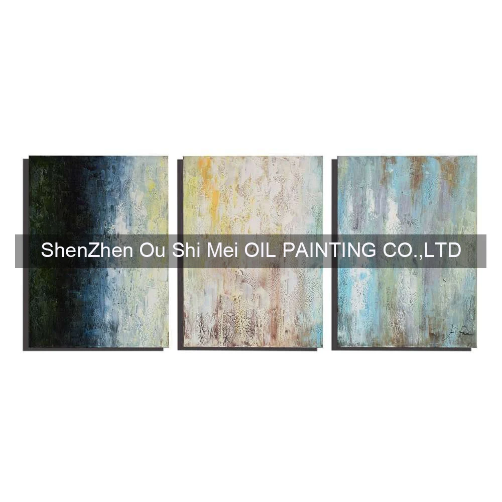 

Handmade Artworks Oil Painting on Canvas Wall Art Landscape Paintings For Living Room Decor 3Pcs of Set Abstract Knife Painting