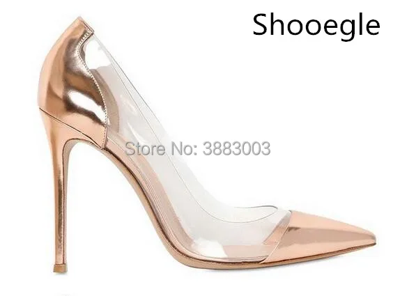 

Patent leather white gold sliver nude thin high heel pumps Plexiglass Clear PVC party shoes pointed semi-sheer sapatos feminin