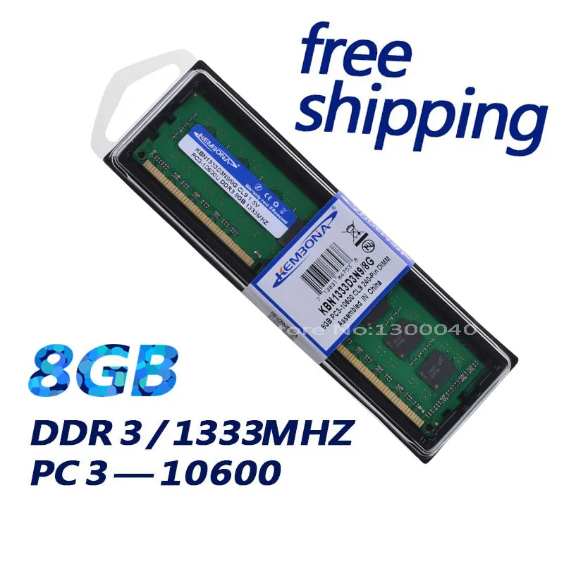 

KEMBONA New Sealed DDR3 1333MHZ PC3 10600 8GB for A-M-D Desktop RAM Memory DDR3 Lifetime warranty!