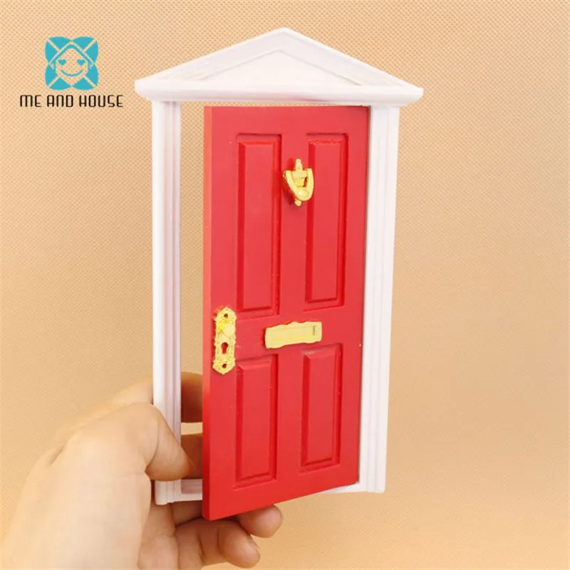 1:12 Miniatura casa delle bambole porta Colorato Europeo Mobili in legno Casa di Bambola decorazioni Di Natale mini porte del Regalo Dei Bambini