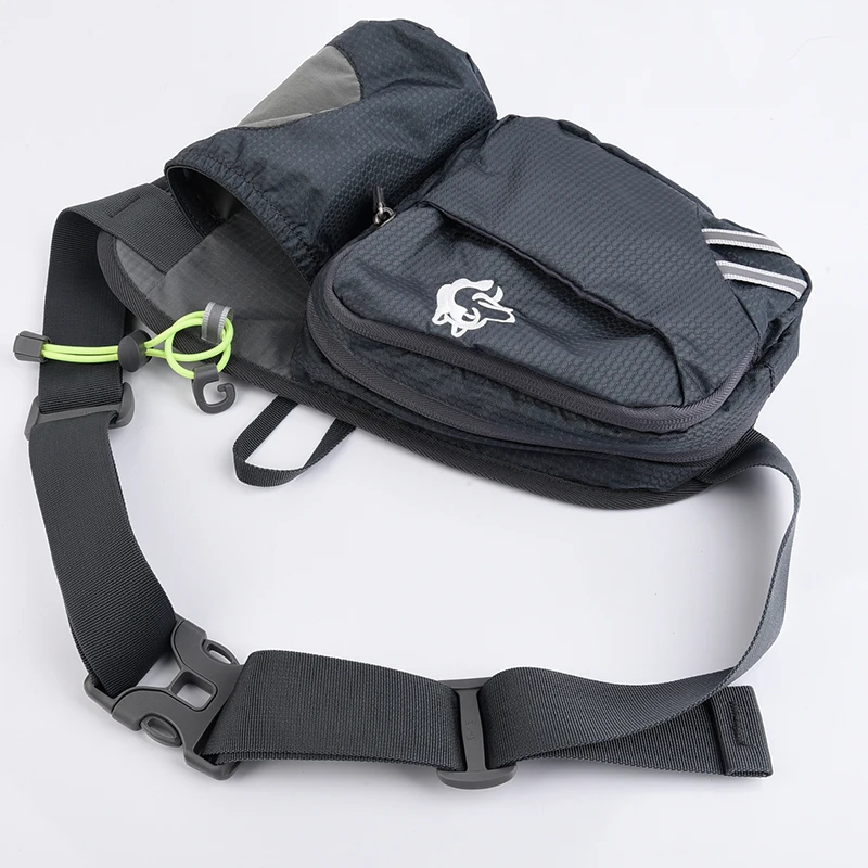 Black Outdoor unisex waist pockets multi-functional package multilevel wallet bag sport running hiking waist bag