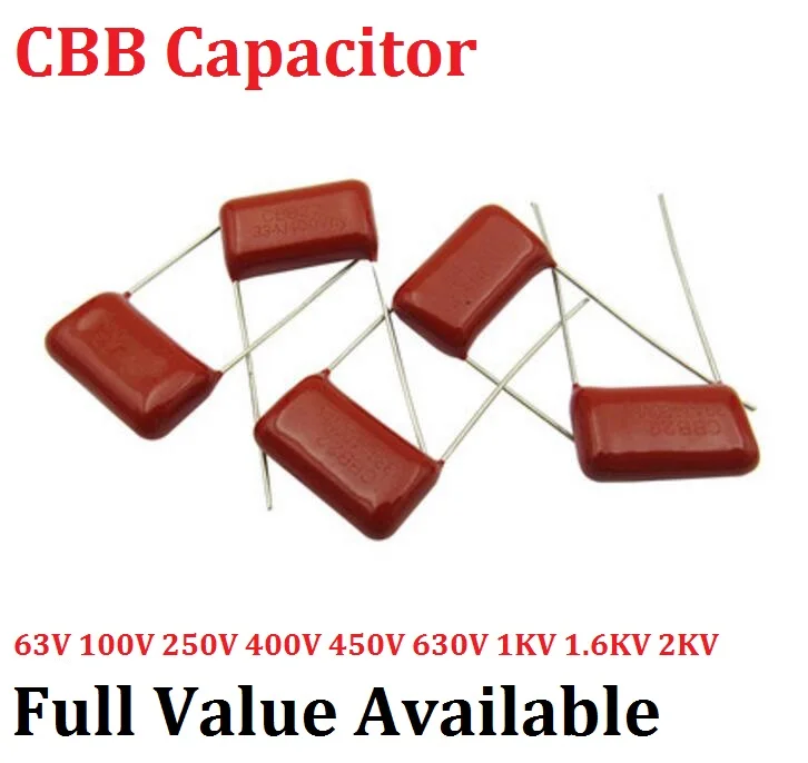 

10pcs/lot CBB 630V 824J 20MM 0.82UF 820NF Metallized Film Capacitor 824J630V Capacitance 630V824J 824