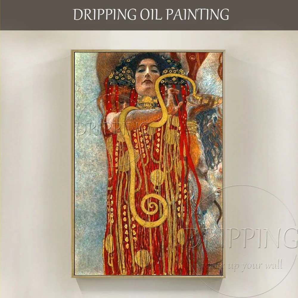 

Reproduction Destroyed Gustav Klimt Oil Painting Hygeia Medicine Woman Oil Painting Hand-painted Portrait Hygeia Oil Painting