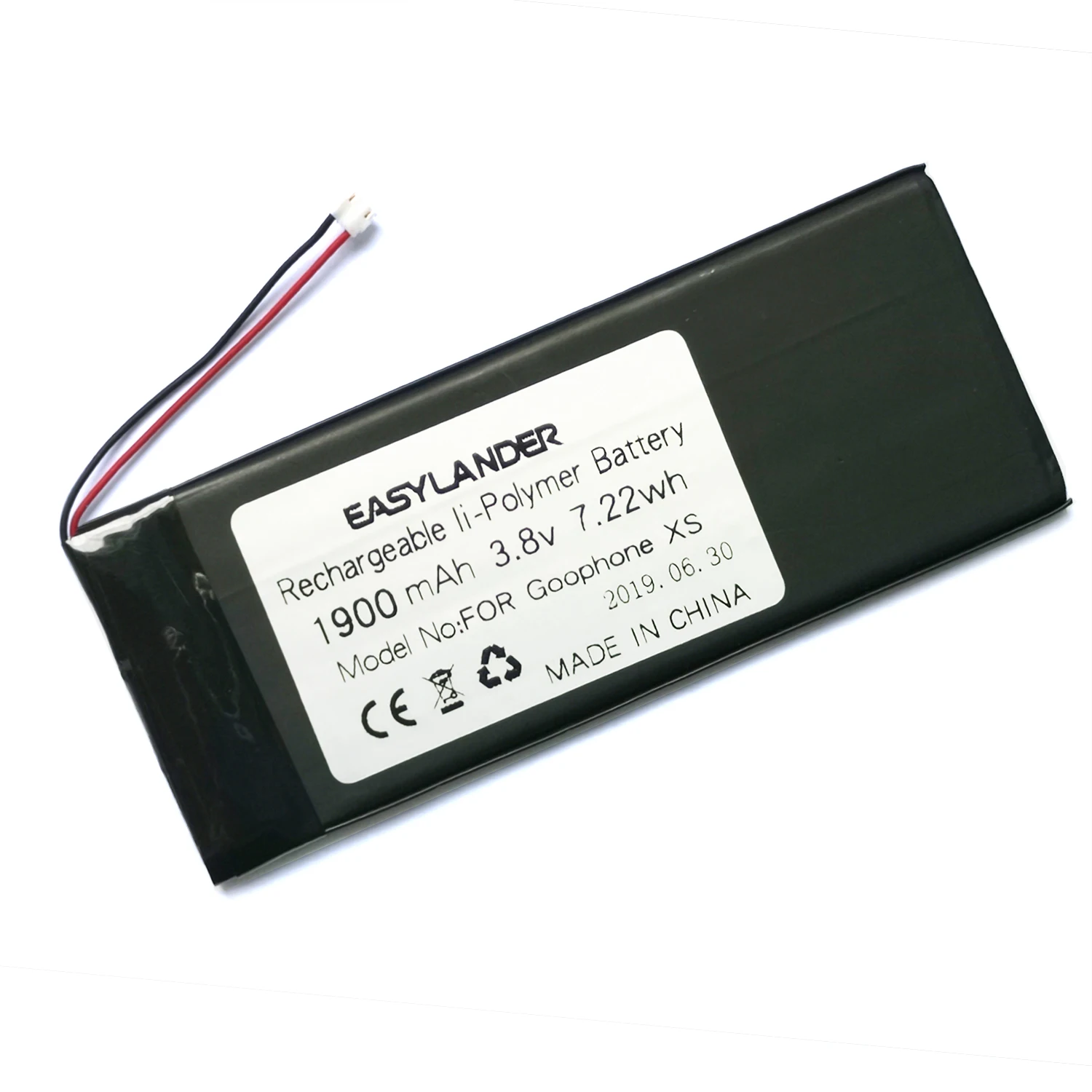 3.8V 1900mAh Rechargeable Lithium Li-ion Li Polymer Battery For china clone  goophone XS MTK andorid phone 6PLUS E-Book