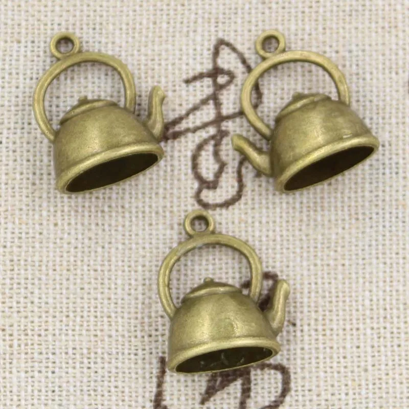 8pcs Charms Kettle Teapot 20x17x10mm Antique Making Pendant fit,Vintage Tibetan Bronze Silver color,DIY Handmade Jewelry