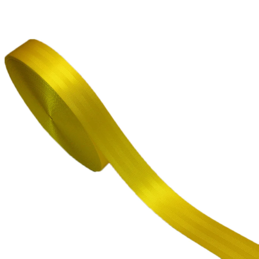 

High Quality 47mm Yellow Color Seat Belt Car Webbing For Safety Shoulder Tape Hot Sale