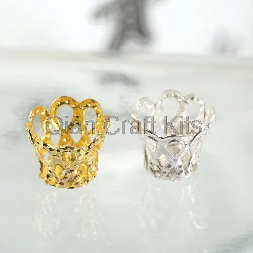 2000pcs mix color or you pick 6mm-8mm mix sizes Silver or gold Plated Filligree Flower Cup Shape Bead Caps Jewelry Making